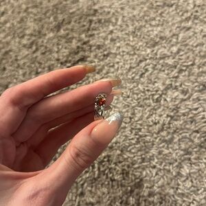 Maroon Sterling Silver Ring